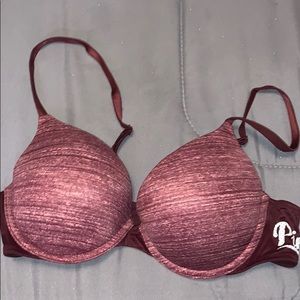 Pink! By VS burgundy bra size 36B gently worn
